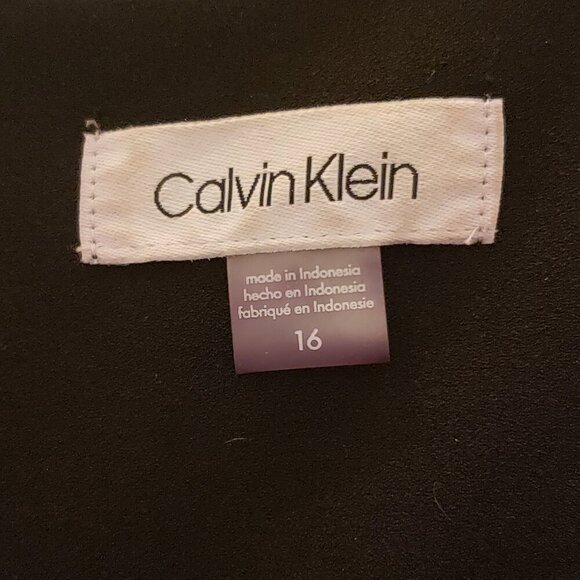 Calvin Klein Black Mesh Illusion Hem Fit & Flare Sleeveless Dress Size 16 - Picture 8 of 12